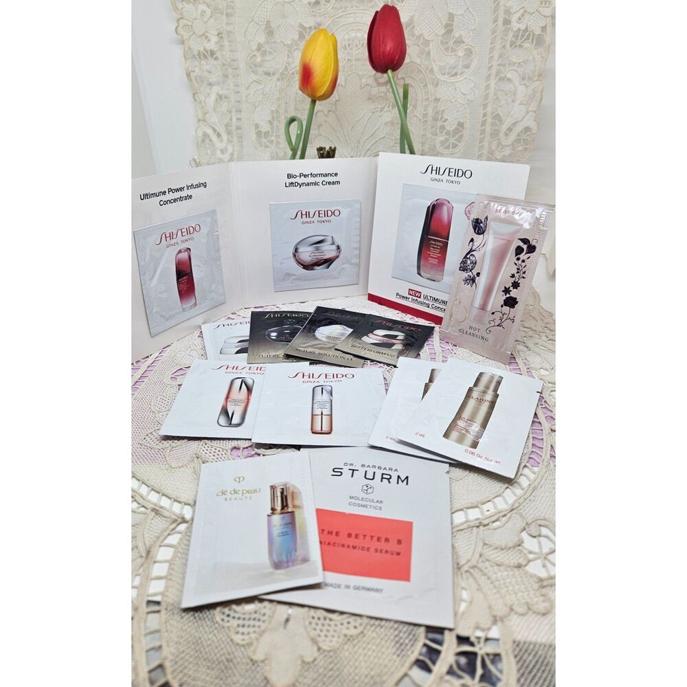 Shiseido/Cle De Peau / Clarins/ Strum High End Skincare Samples x13 New
